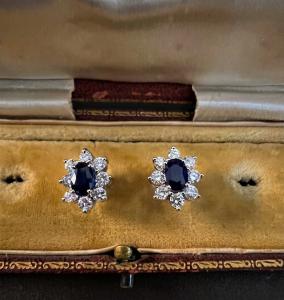 Sapphire and Diamond Earrings